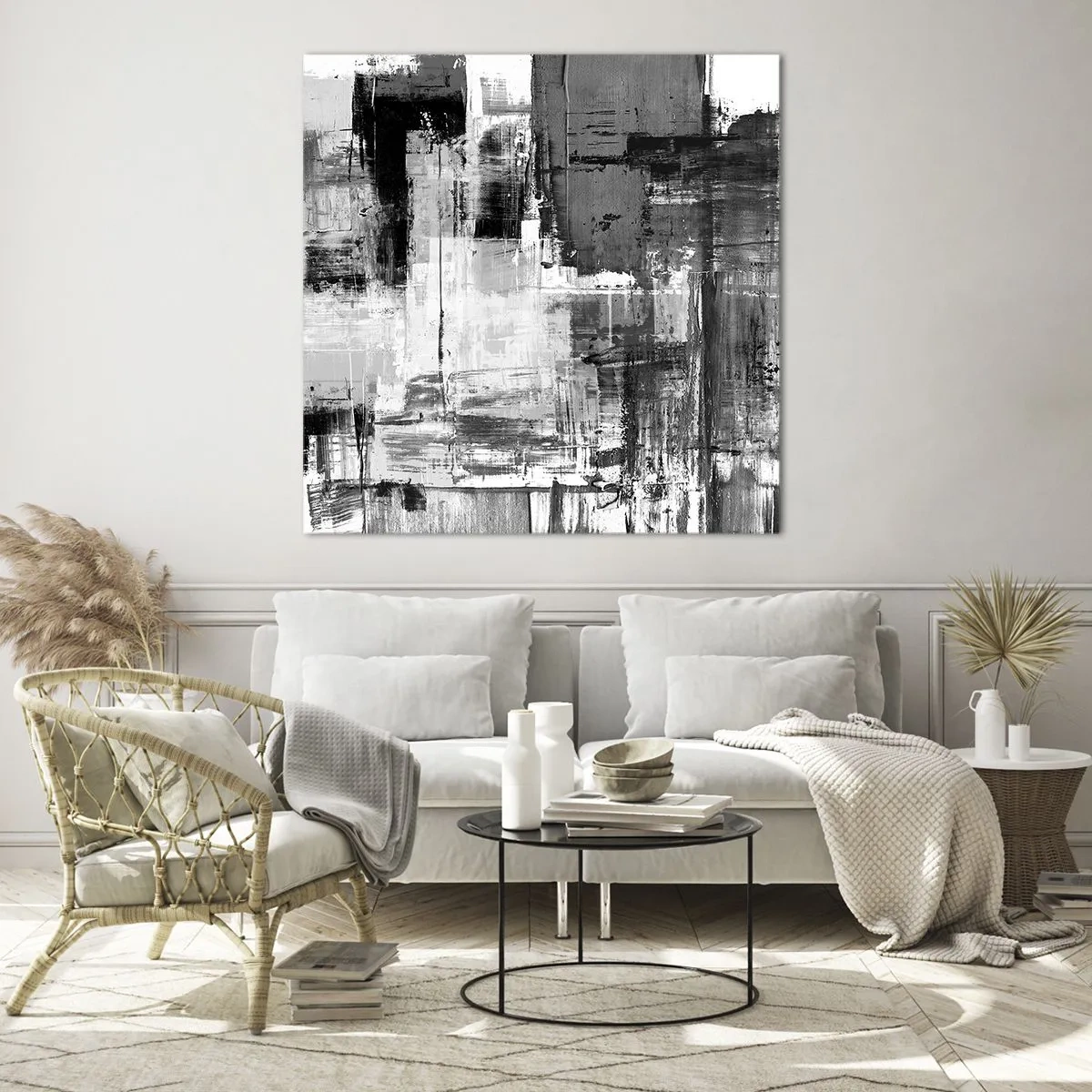 Quadro su vetro - Il grigio è bello - 70x70 cm