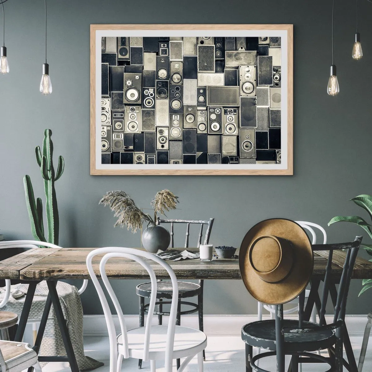 Poster in cornice rovere chiaro - Armonia di suoni - 70x50 cm