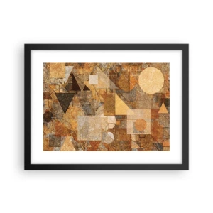 Poster in cornice nera - Studio cubista in marrone - 40x30 cm
