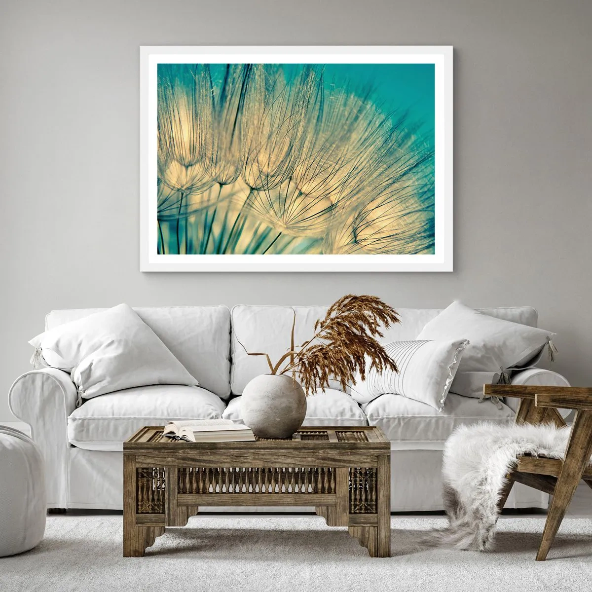 Poster in cornice bianca - Aspettando il vento - 60x60 cm