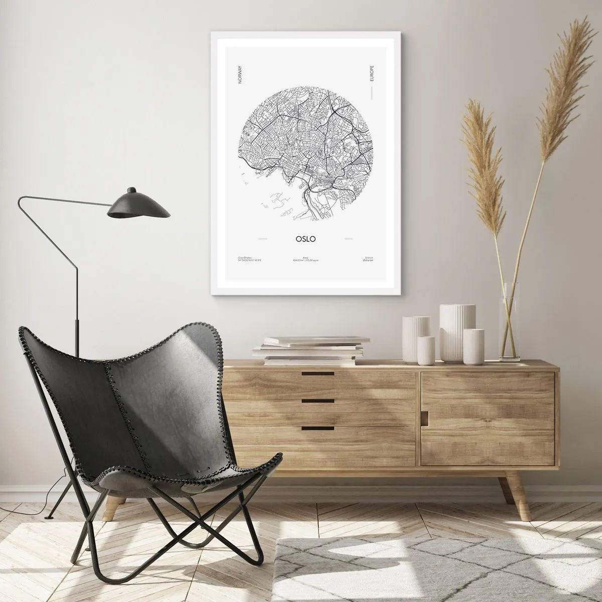 Poster in cornice bianca - Anatomia di Oslo - 61x91 cm