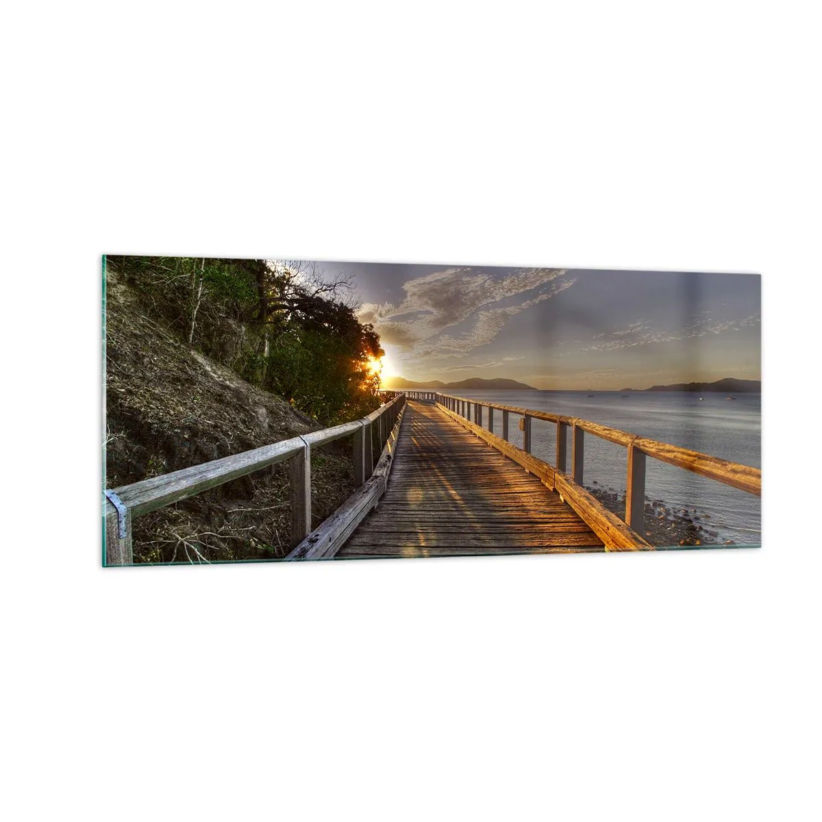Quadro su vetro - Incamminarsi sempre verso il sole - 100x40 cm