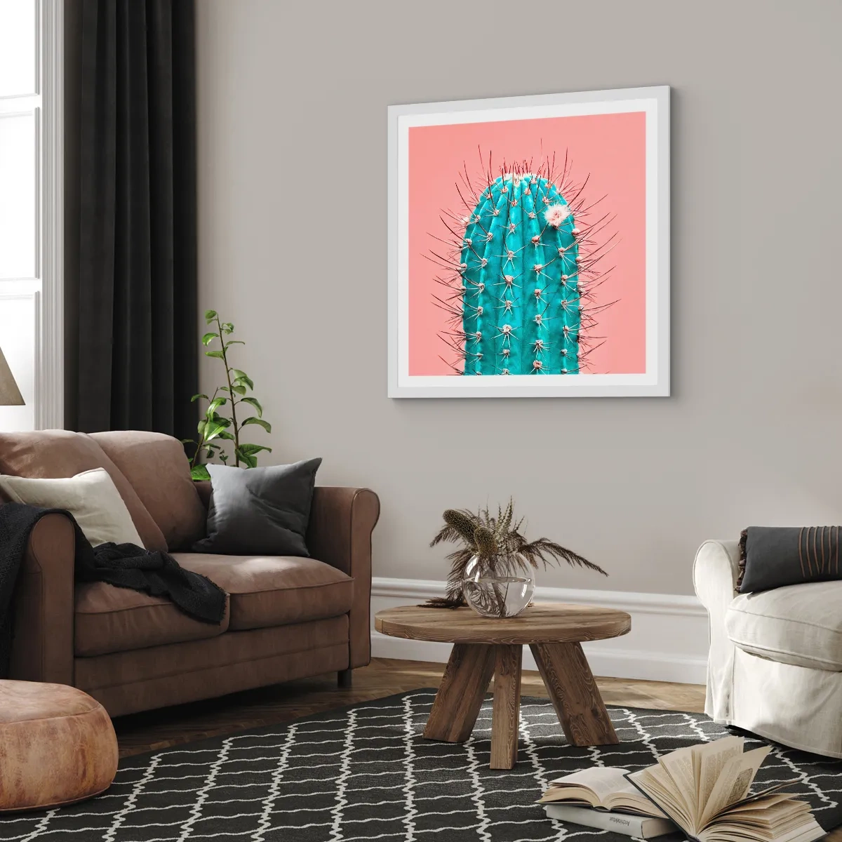 Poster in cornice bianca - Stai attento - 30x30 cm