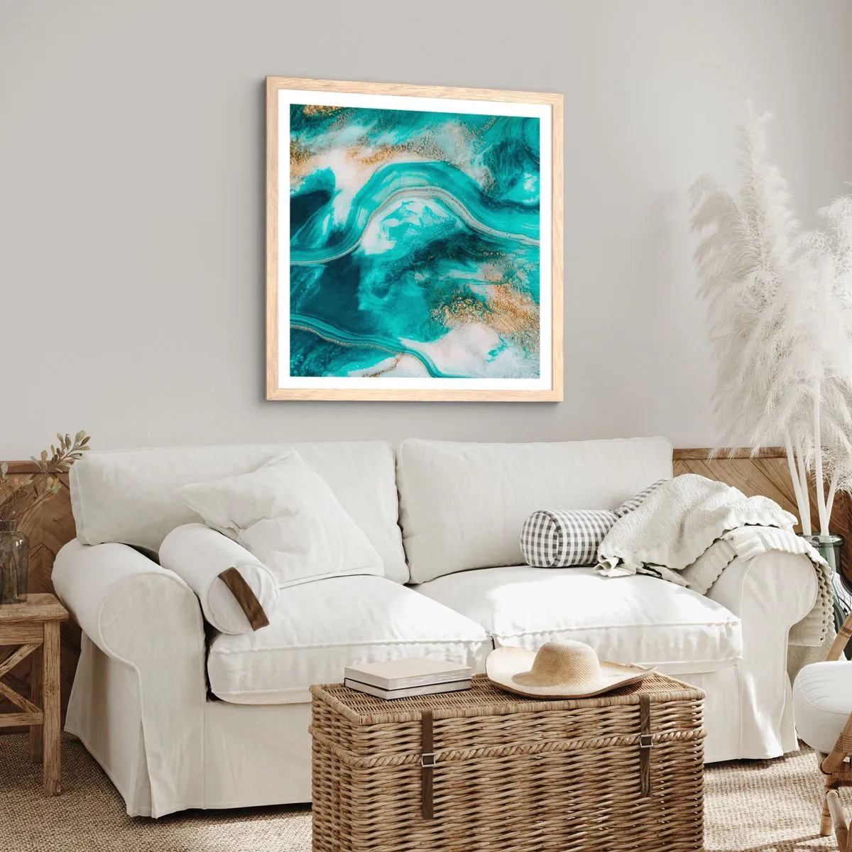 Poster in cornice rovere chiaro - Il fiume d'oro - 60x60 cm