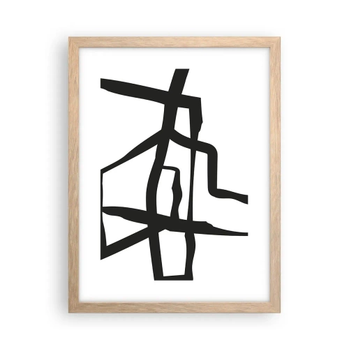 Poster in cornice rovere chiaro - Struttura bianca e nera - 30x40 cm