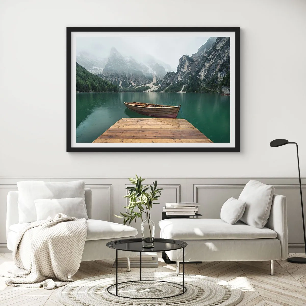 Poster in cornice nera - E attorno le fiere rocce - 50x40 cm