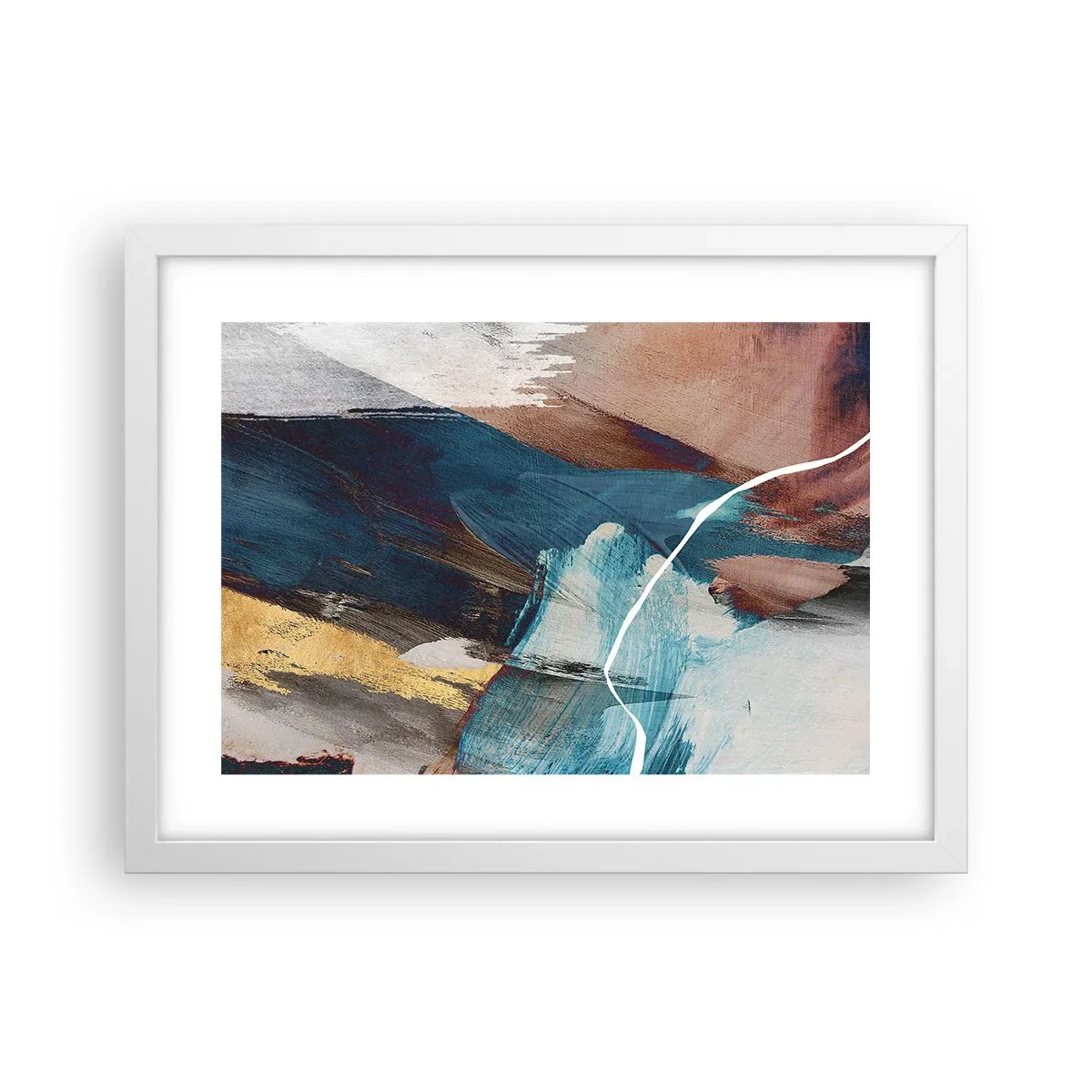 Poster in cornice bianca - Con forza ed energia - 40x30 cm