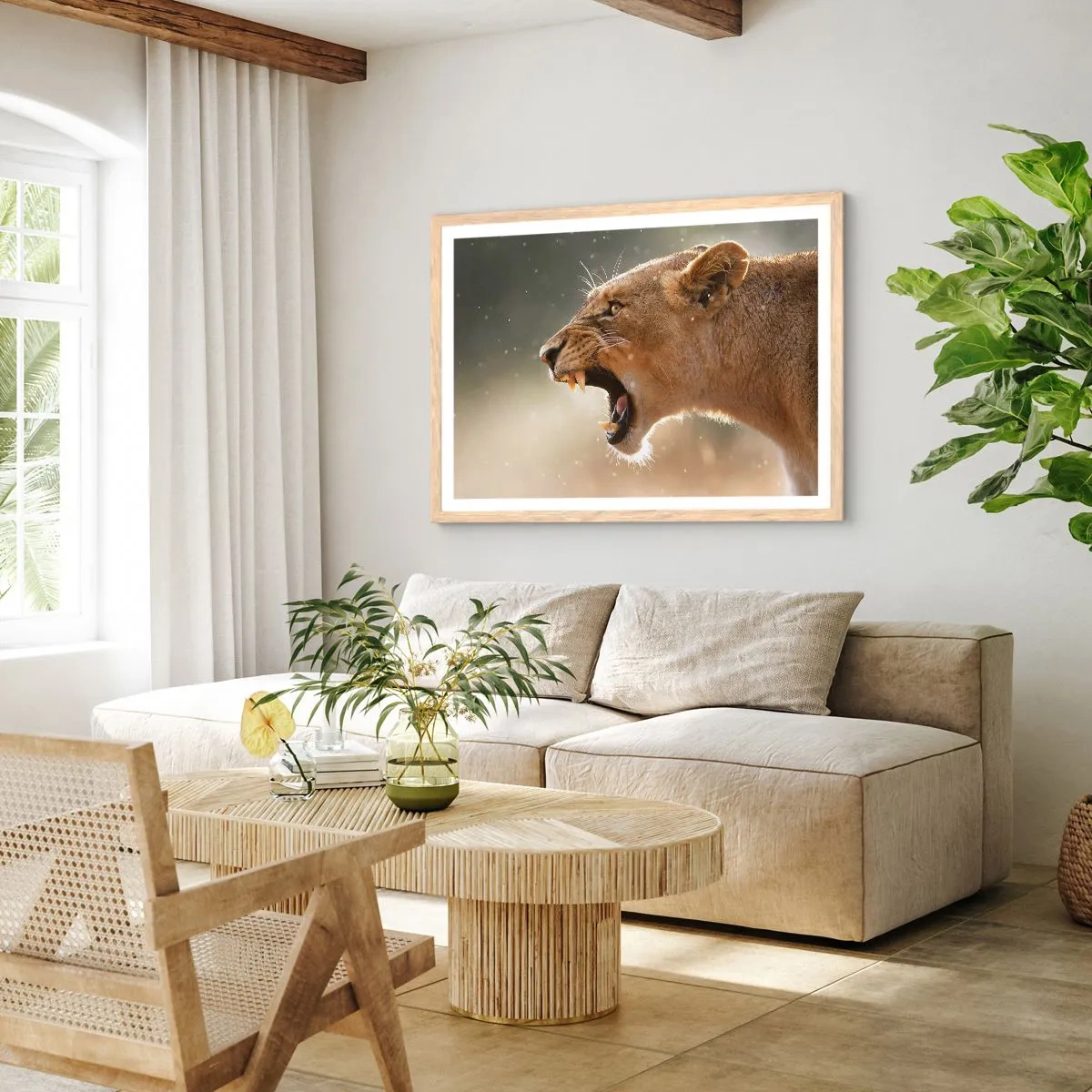 Poster in cornice rovere chiaro - Prova a non ascoltare - 40x30 cm