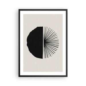 Poster in cornice nera - Astrazione minimalista in bianco e nero - 50x70cm - Ventaglio di possibilità - Decorazione murale moderna per soggiorno e camera da letto ARTTOR