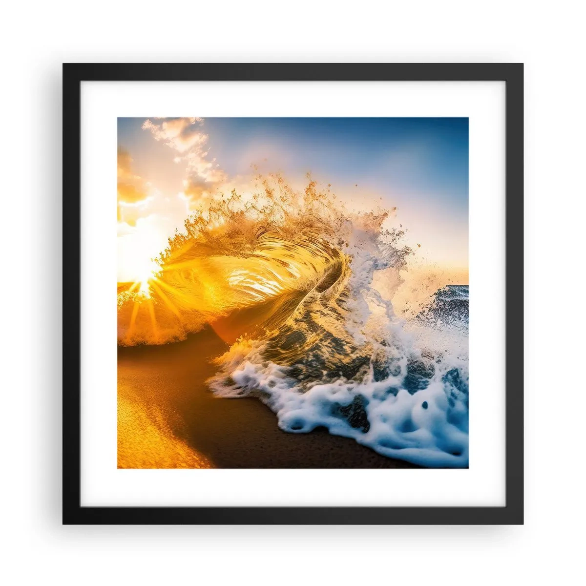 Poster in cornice nera - Gioco sulla sabbia - 40x40 cm