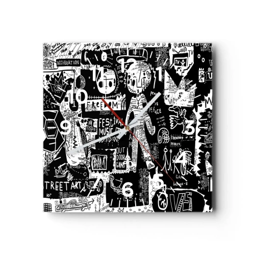 Orologio da parete - Orologio in Vetro - Gioventù spirituale di giustizia e gioia - 30x30 cm