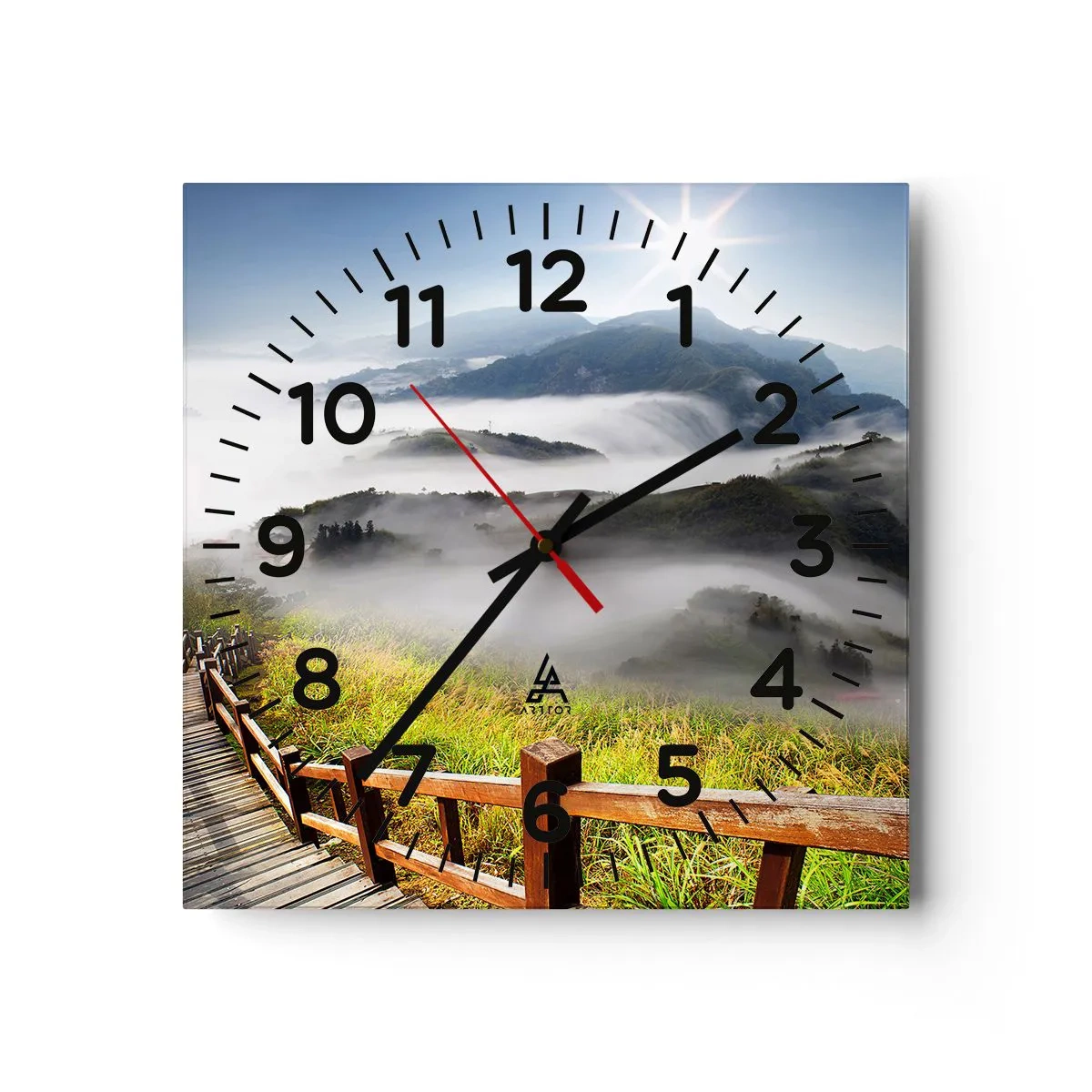 Orologio da parete - Orologio in Vetro - Avvolti di luce e nebbia - 30x30 cm