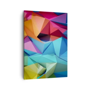 Quadro su tela - Stampe su Tela - Astrazione geometrica colorata in colori vivaci - 50x70cm - Origami arcobaleno - Decorazione murale moderna per soggiorno e camera da letto ARTTOR