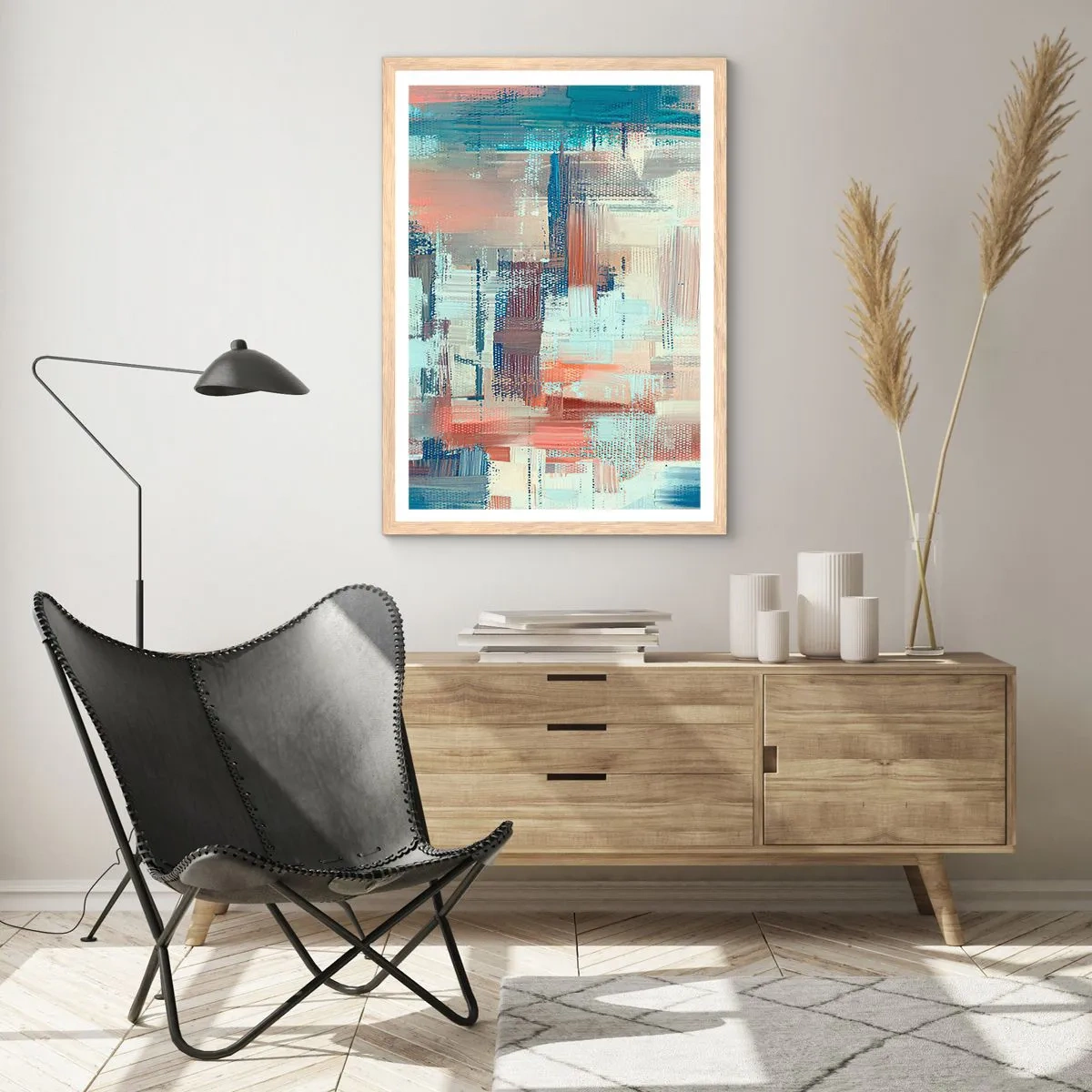 Poster in cornice rovere chiaro - Arrivando alla luce - 30x40 cm