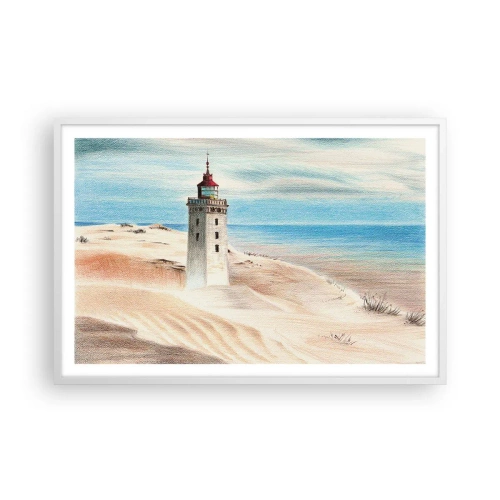 Poster in cornice bianca - Sempre guardando il mare - 91x61 cm