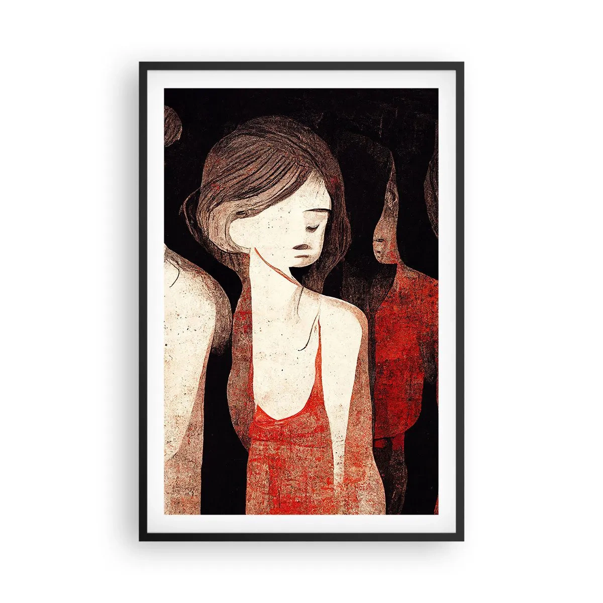 Poster in cornice nera - Madonne nell'oscurità - 61x91 cm