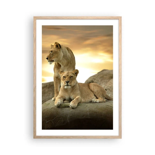 Poster in cornice rovere chiaro - Maestà reale - 50x70 cm