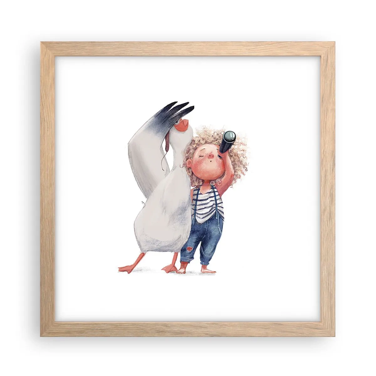 Poster in cornice rovere chiaro - Il progetto di un grande viaggio - 30x30 cm