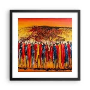 Poster in cornice nera - Al suono dei tam tam - 40x40 cm