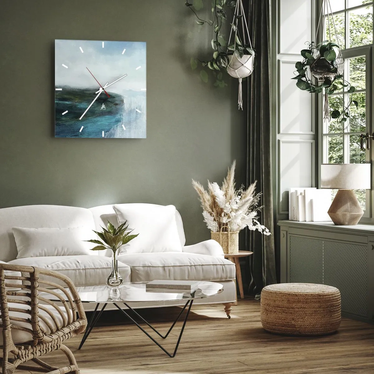 Orologio da parete - Orologio in Vetro - Astrazione marittima - 40x40 cm