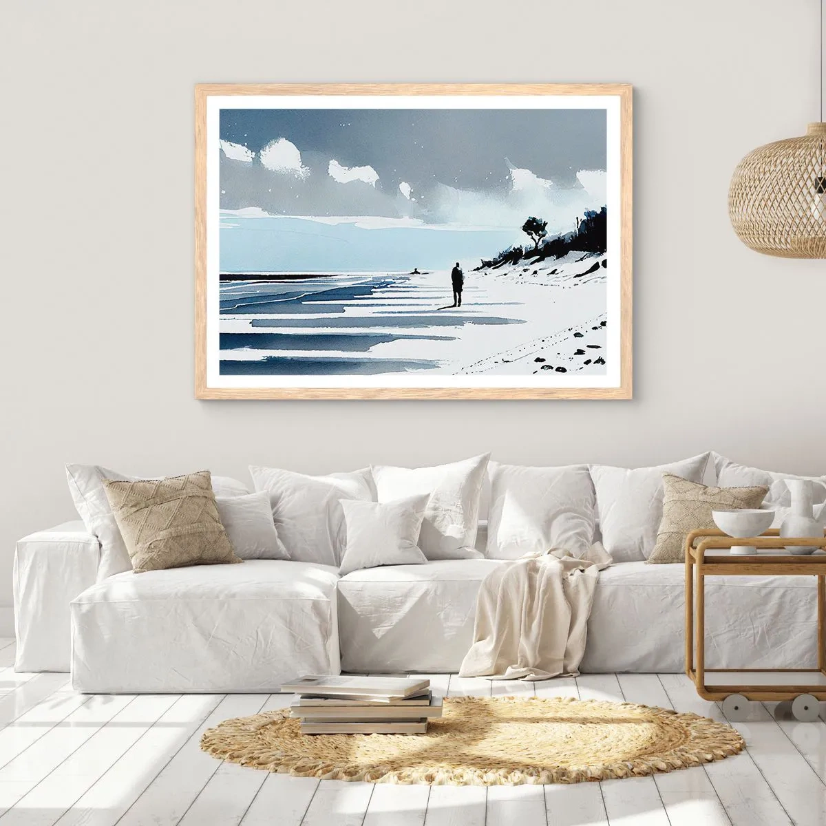 Poster in cornice rovere chiaro - Solo con se stesso - 50x40 cm