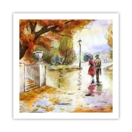 Poster - Autunno romantico nel parco - 60x60 cm