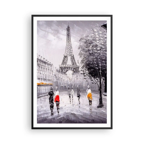 Poster in cornice nera - Passeggiata a Parigi - 70x100 cm