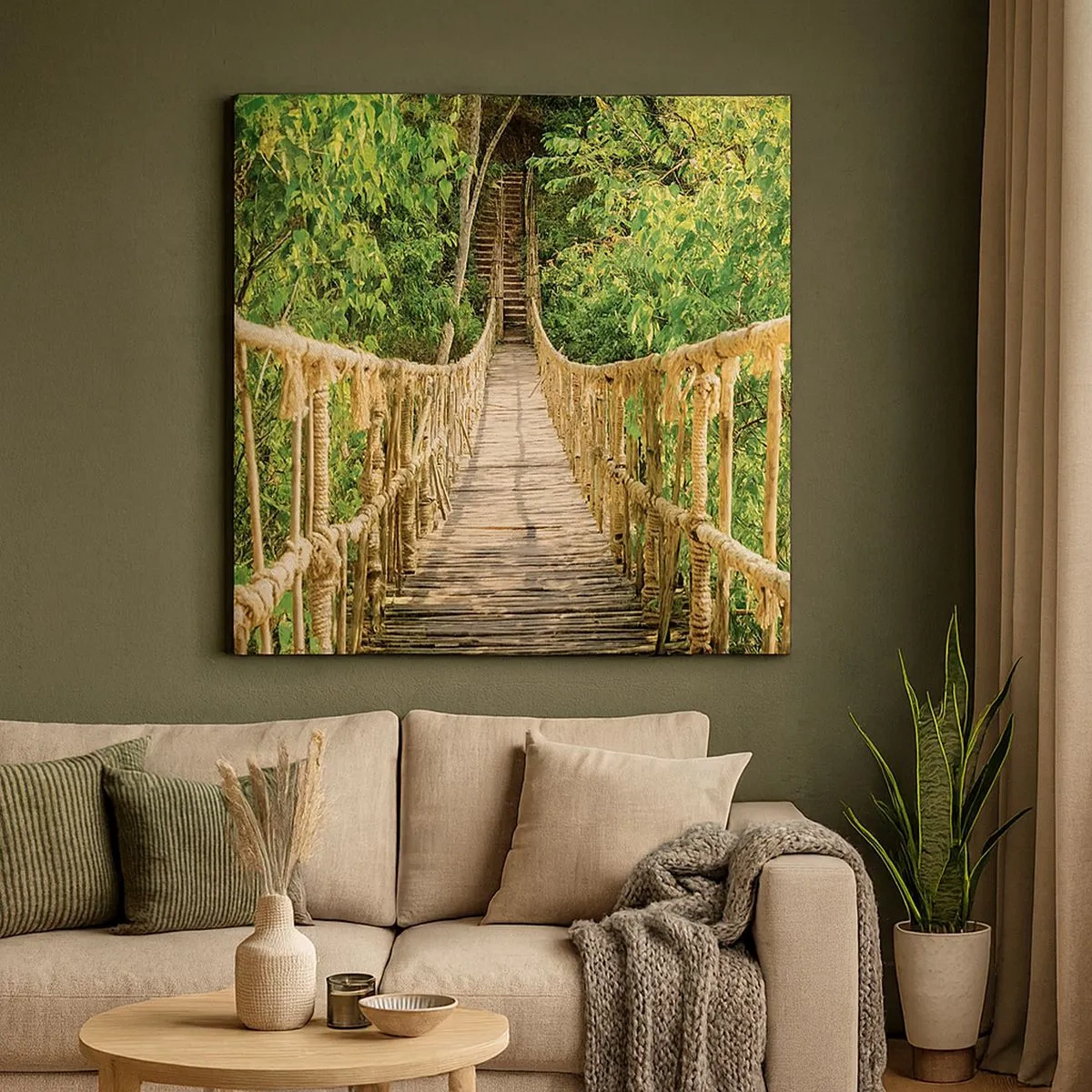 Quadro su tela - Stampe su Tela - Sospeso nel verde - 30x30 cm