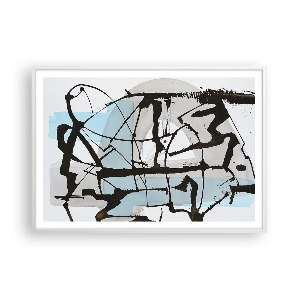 Poster in cornice bianca - Blu nonostante tutto - 100x70 cm