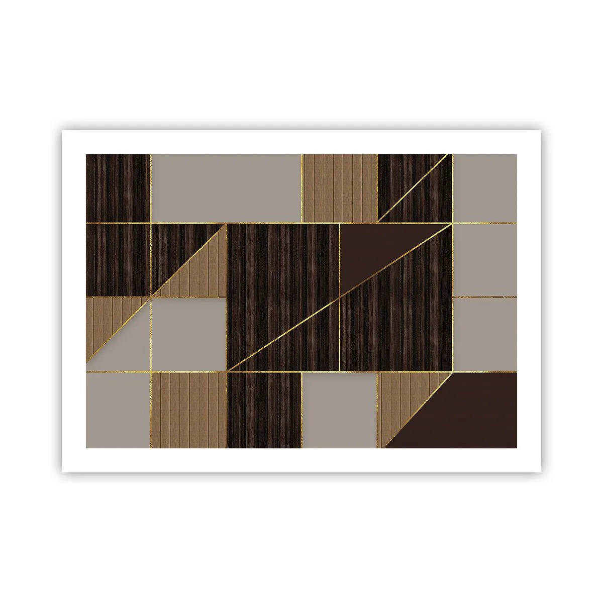 Poster - Mosaico di marrone e oro - 70x50 cm