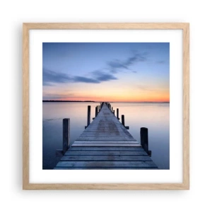 Poster in cornice rovere chiaro - La calma di un dolce tramonto - 40x40 cm