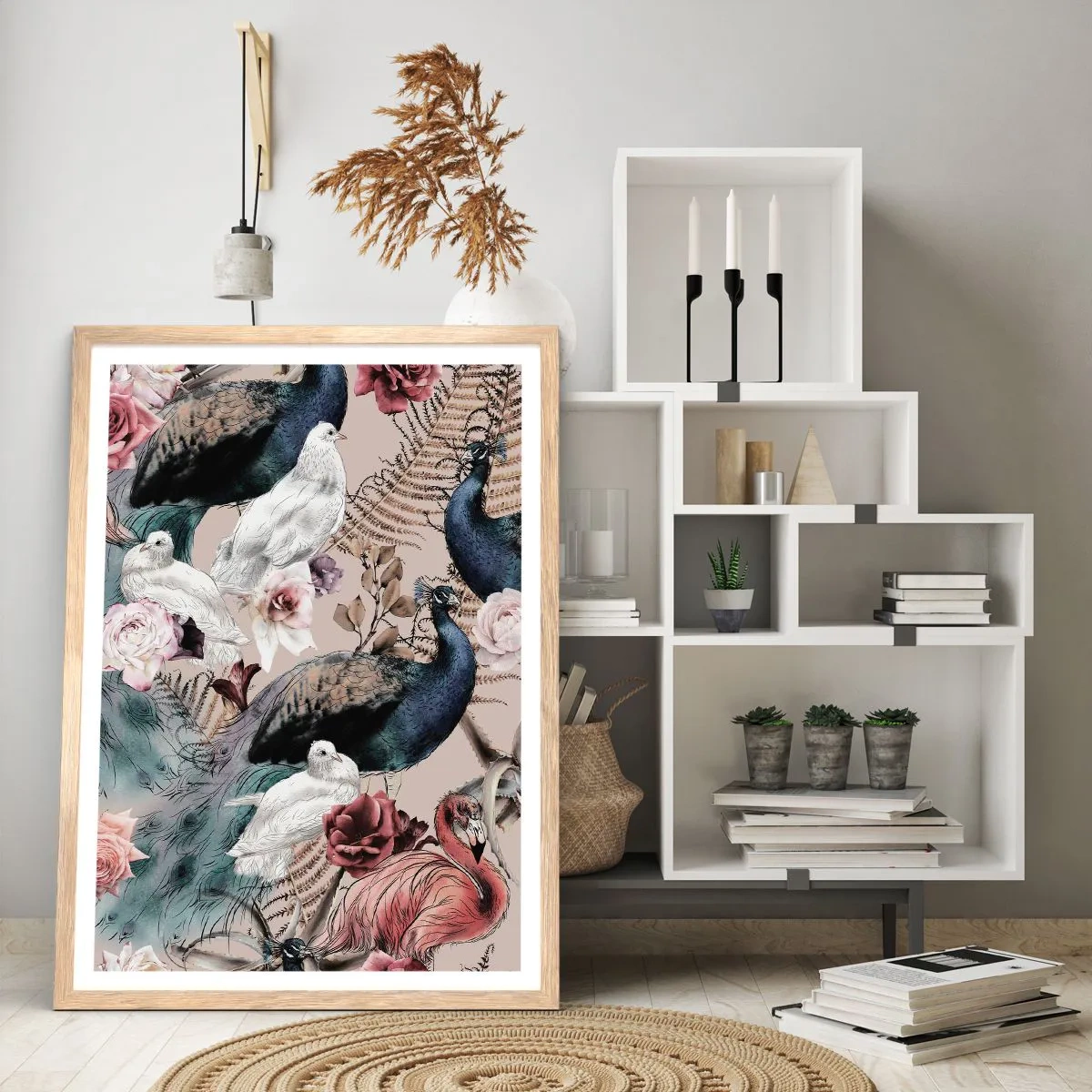 Poster in cornice rovere chiaro - Nel giardino del palazzo - 30x40 cm