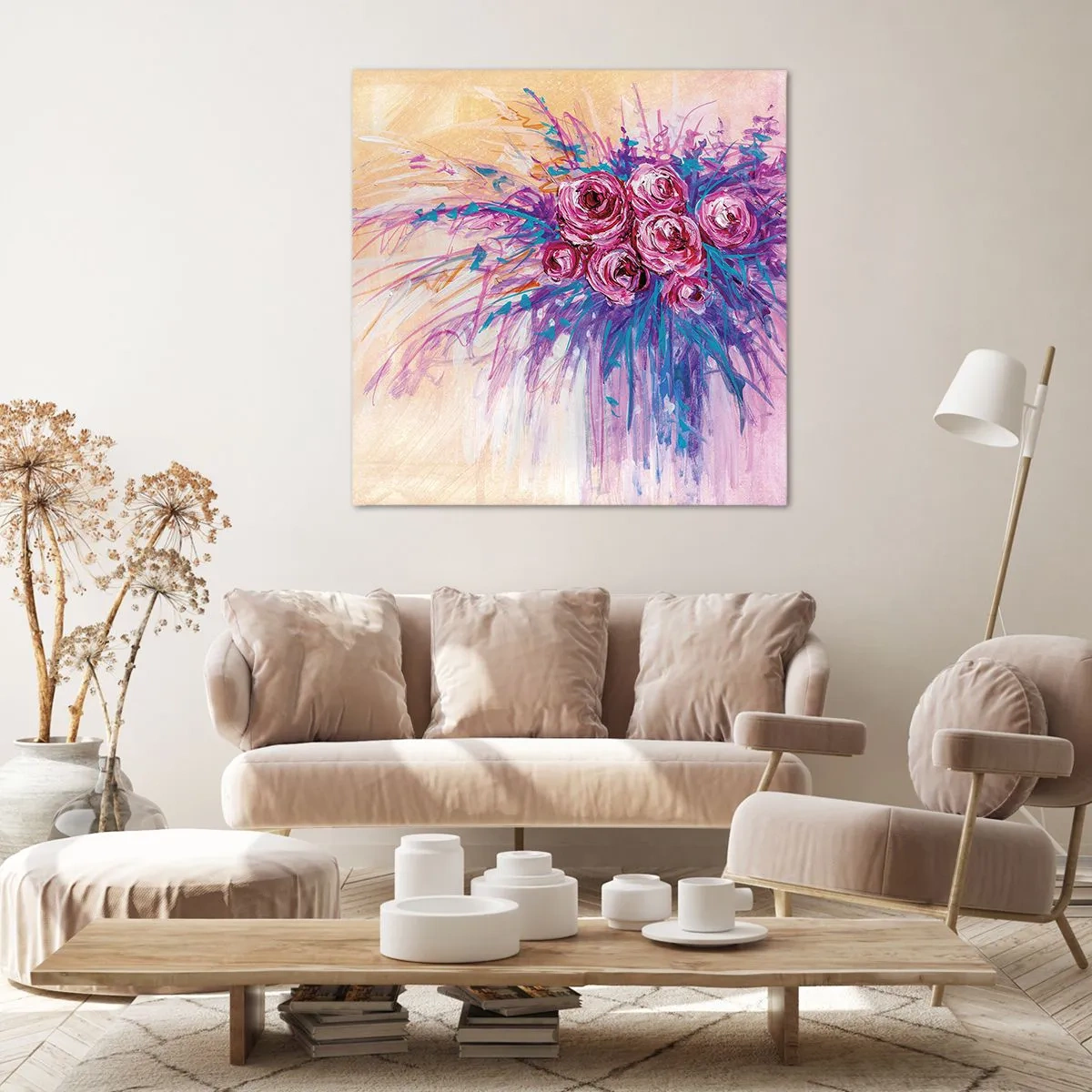 Quadro su tela - Stampe su Tela - Fontana rosa - 60x60 cm