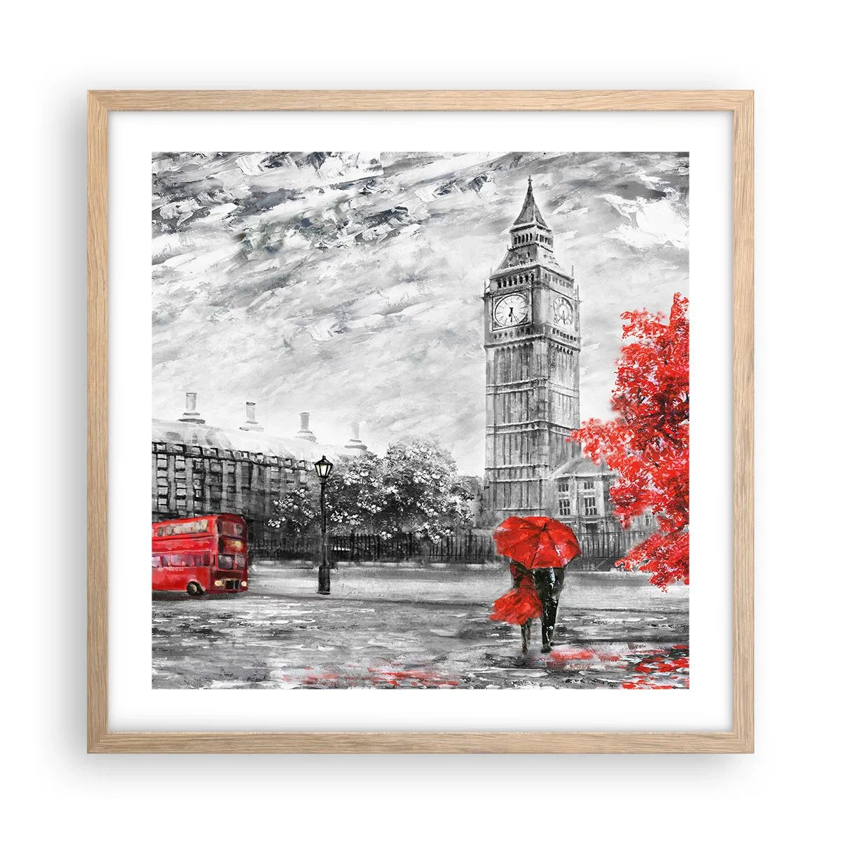 Poster in cornice rovere chiaro - Un giorno eccitante - 50x50 cm