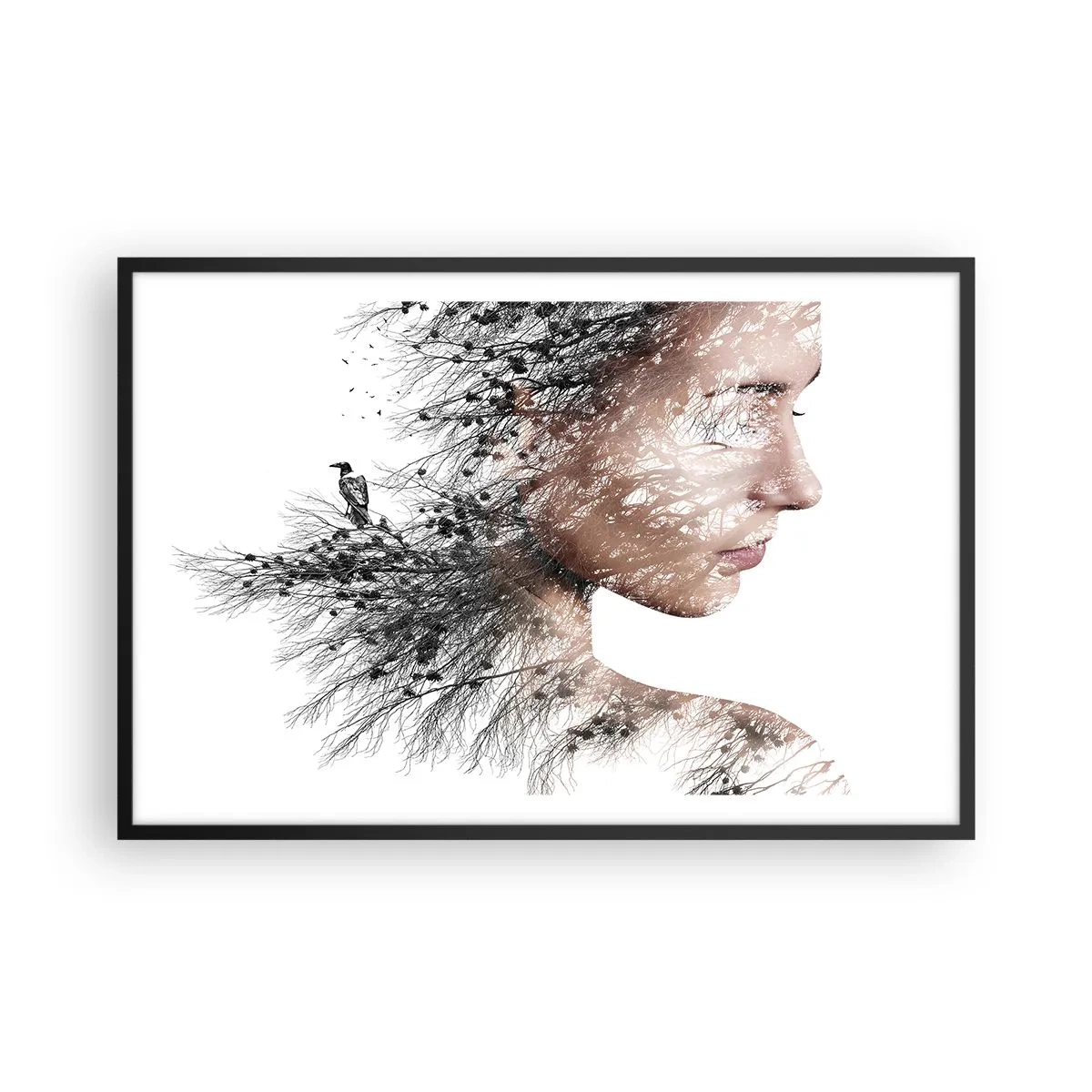 Poster in cornice nera - Lo spirito della foresta - 91x61 cm