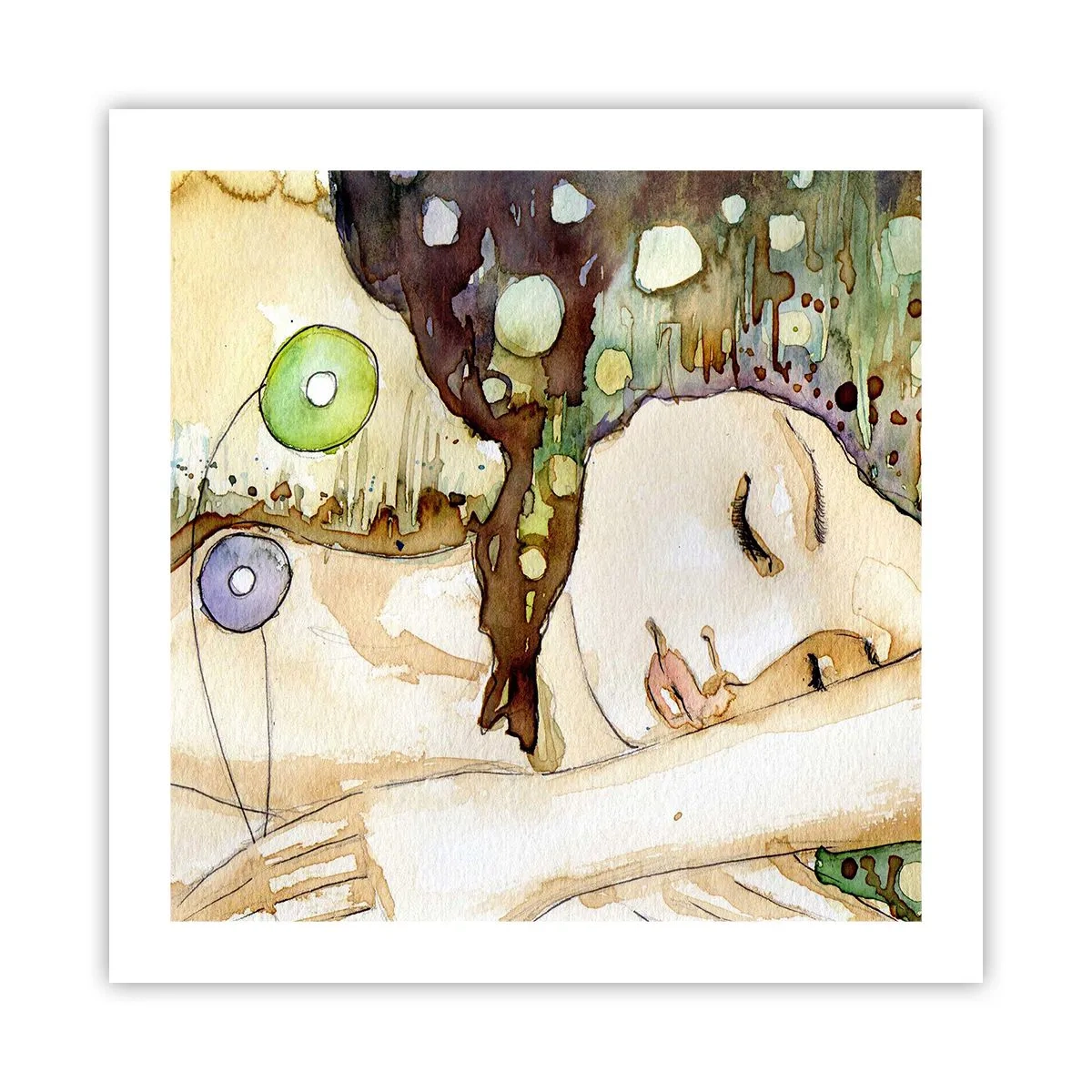 Poster - Sogno smeraldo e viola - 50x50 cm