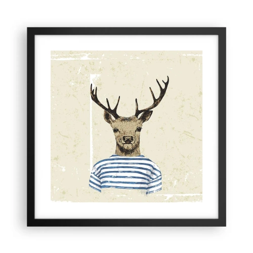 Poster in cornice nera - Mi piacciono le camicie a righe! - 40x40 cm