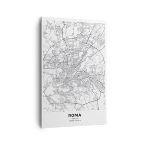 Quadro su tela - Stampe su Tela - Una mappa della città in stile minimalista con linee delicate - 80x120cm - L'anello romano - Decorazione murale moderna per soggiorno e camera da letto ARTTOR