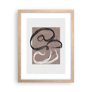 Poster in cornice rovere chiaro - Composizione: alla ricerca della pienezza - 30x40 cm