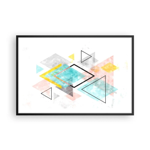 Poster in cornice nera - Gioco geometrico - 91x61 cm