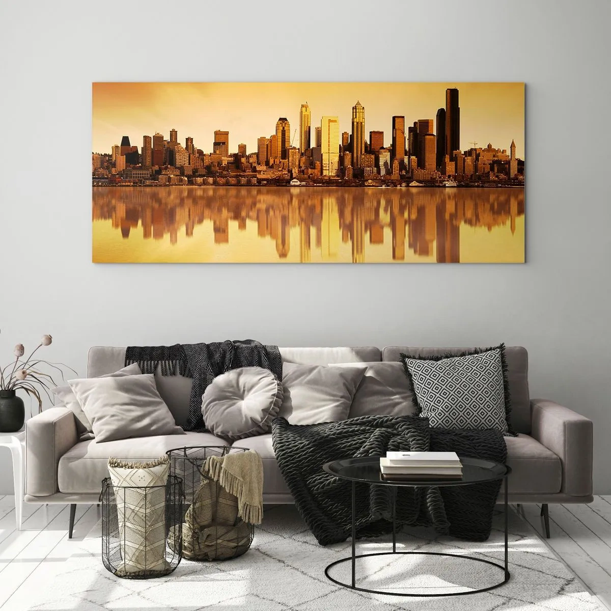 Quadro su vetro - Silenzio della metropoli - 100x40 cm