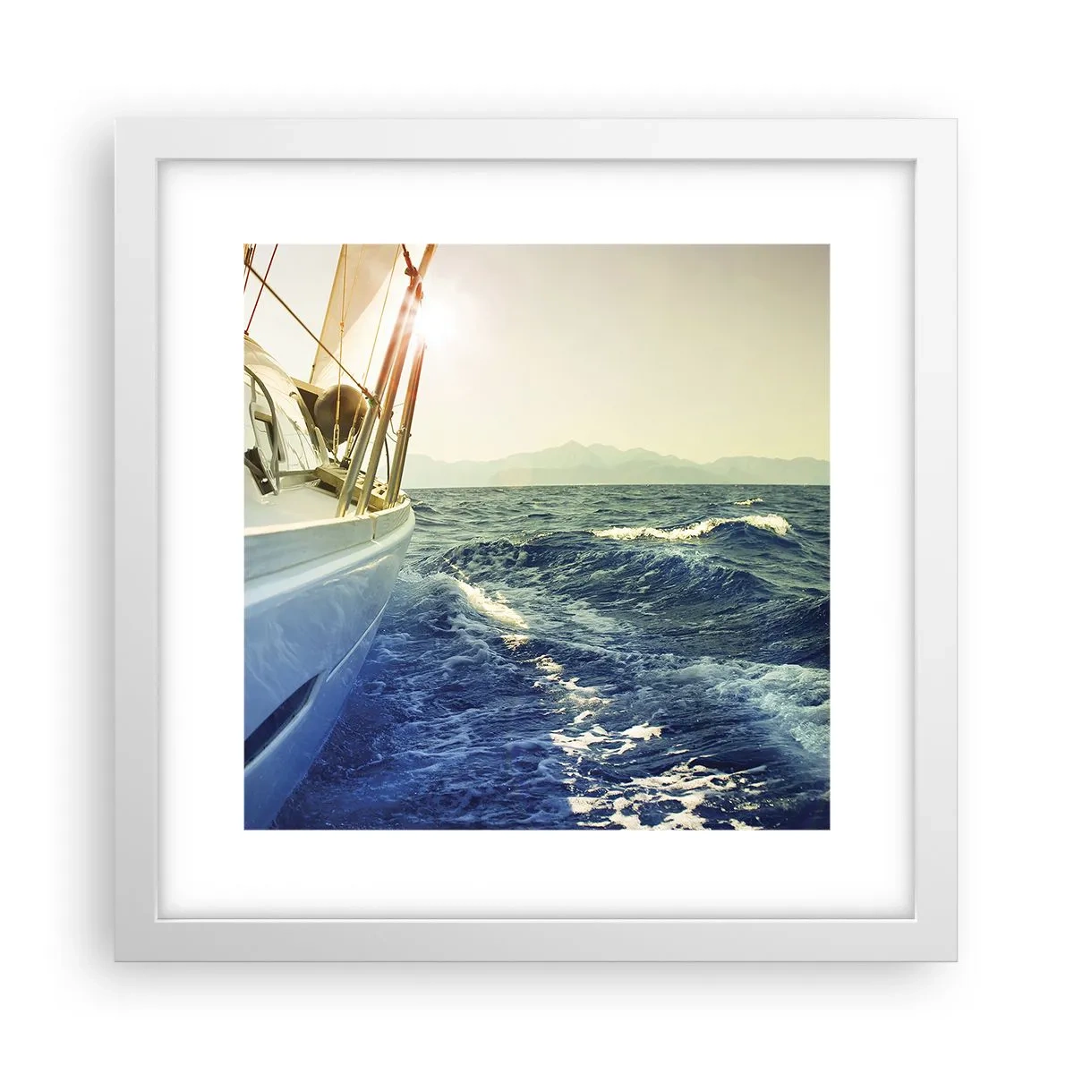 Poster in cornice bianca - Verso l'avventura - 30x30 cm