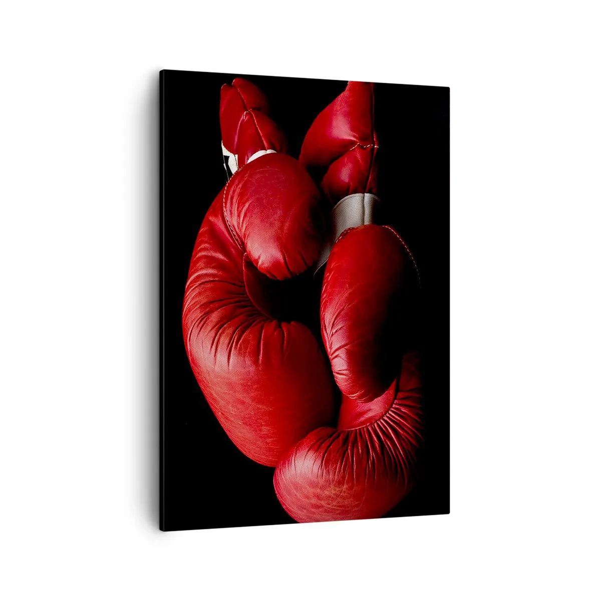 Quadro su tela - Stampe su Tela - Guantoni da boxe rossi su sfondo nero - 50x70cm - Dopo le emozioni del combattimento - Decorazione murale moderna per soggiorno e camera da letto ARTTOR