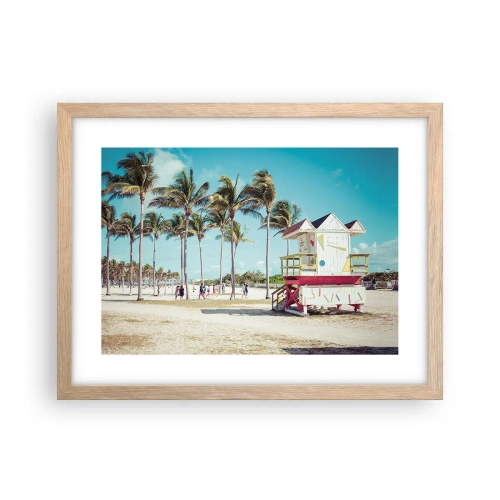 Poster in cornice rovere chiaro - Ti aspetta una bella giornata - 40x30 cm