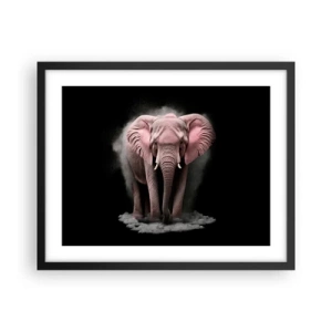 Poster in cornice nera - Non pensare all'elefante rosa! - 50x40 cm