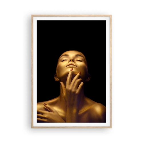 Poster in cornice rovere chiaro - Come seta d'oro - 70x100 cm