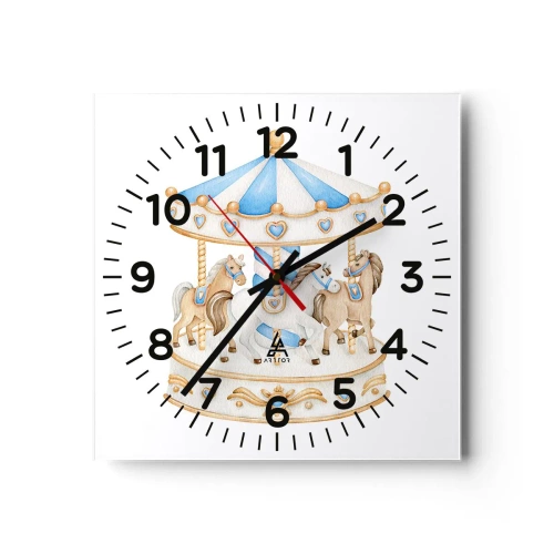 Orologio da parete - Orologio in Vetro - Dolce infanzia - 30x30 cm