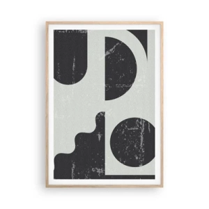 Poster in cornice rovere chiaro - Composizione sopra e sotto - 70x100 cm