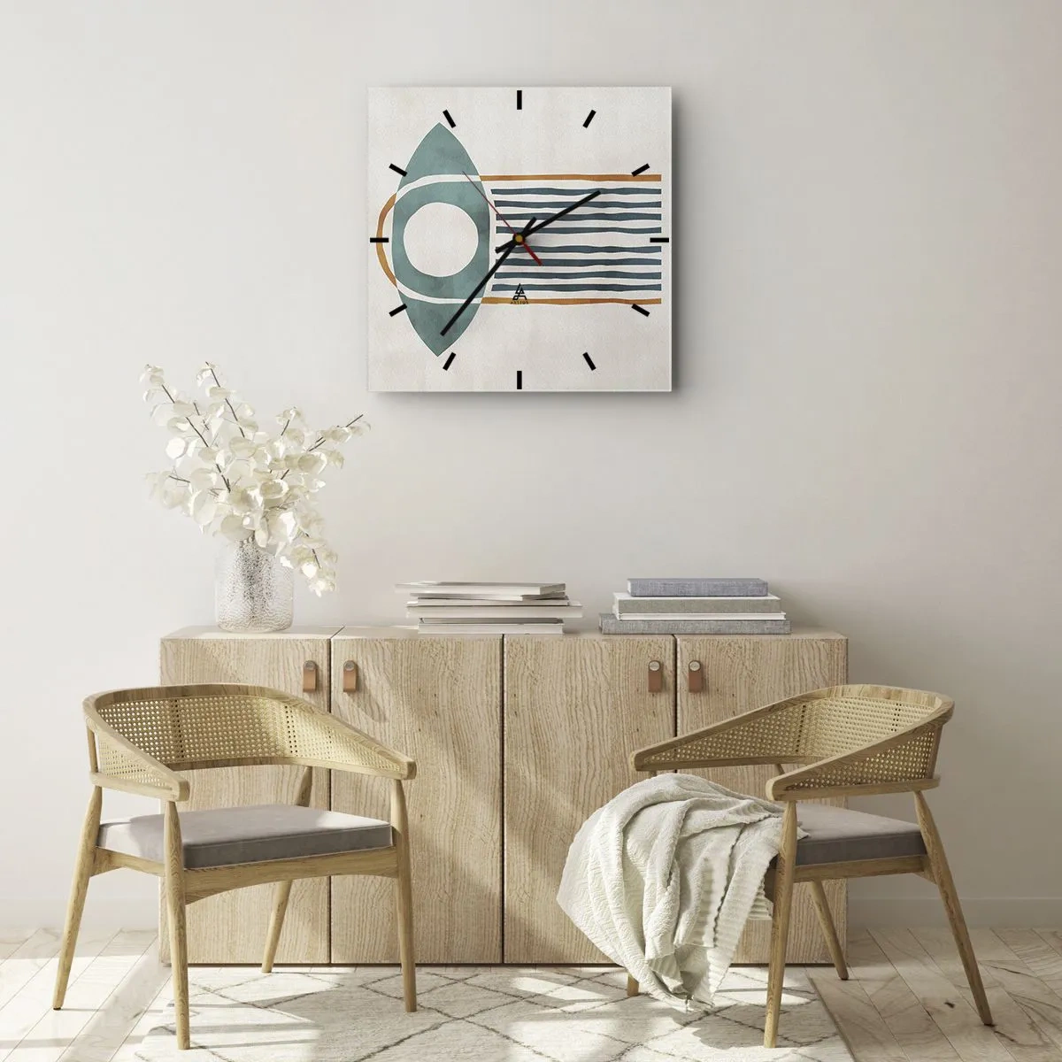 Orologio da parete - Orologio in Vetro - Segni e rituali - 40x40 cm