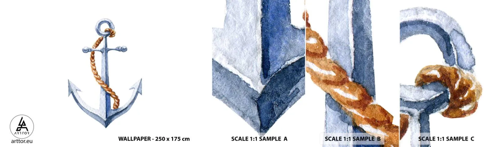 Campione di Fotomurale Adesivo Deluxe Sticker - Benvenuta avventura! - Ancora, Passatempo, navigazione - 100x30 cm